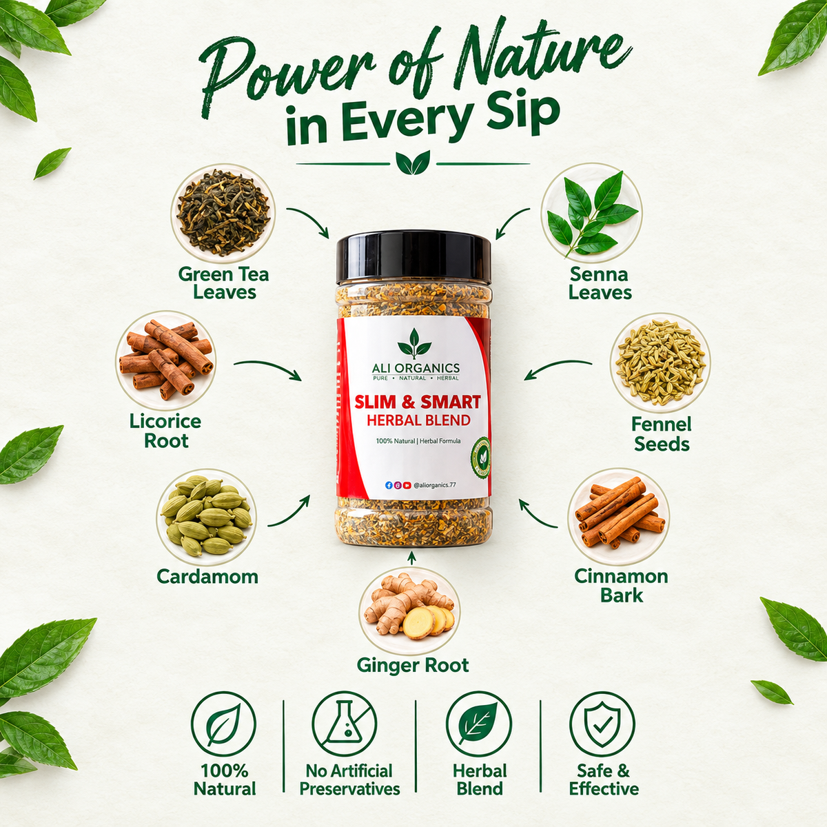 ALI ORGANICS Slim & Smart Herbal Blend